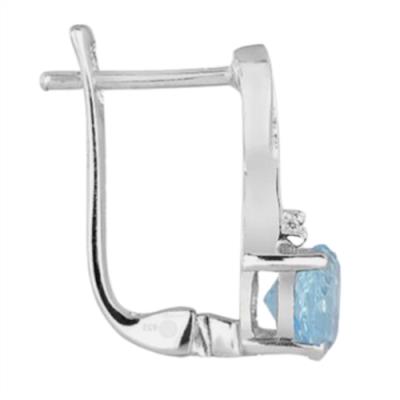 BUY NATURAL SKY BLUE TOPAZ GEMSTONE CLASSIC EARRINGS IN 925 STERLING SILVER